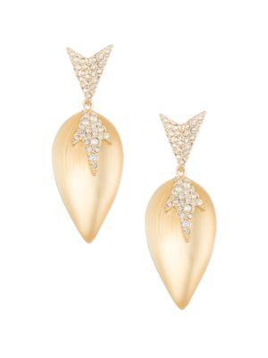 Alexis Bittar 10k Gold Lucite Crystal Drop Earrings