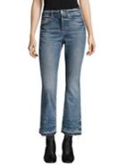 Helmut Lang Tacked Crop Flare Cotton Jeans