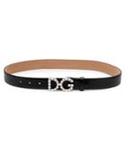 Dolce & Gabbana Crystal Logo Leather Belt