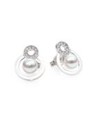 Majorica 8mm White Pearl & Sterling Silver Drop Earrings