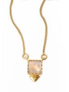 Shana Gulati Tulum Oberon Pendant M Moonstone & Sliced Raw Diamond Pendant Necklace