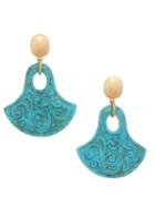 Nest Carved Turquoise Statement Earrings
