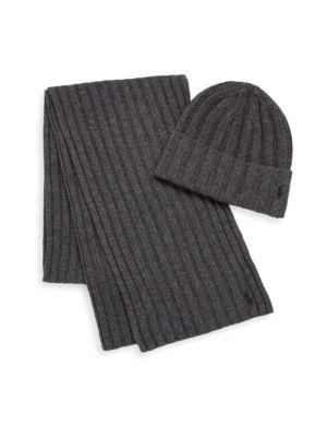 Polo Ralph Lauren Ribbed Cuff Hat & Scarf Set