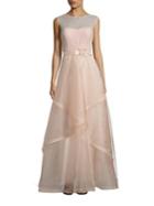 Teri Jon By Rickie Freeman Embellished Tulle Ball Gown