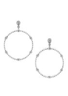 Maria Canale Flapper 18k White Gold & Diamond Front Facing Hoop Earrings