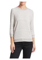 Majestic Filatures French Terry Button-back Striped Tee