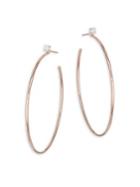 Anita Ko 18k Gold & Diamond Stud Hoop Earrings