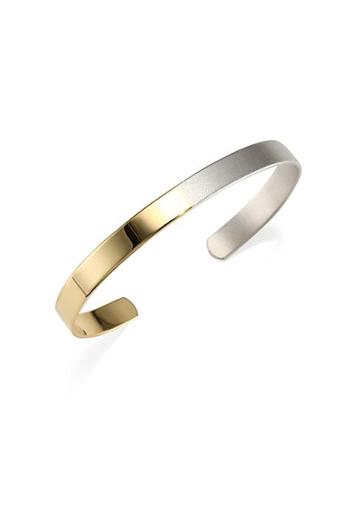 Kantis Fine 18k Yellow Gold And Silver Ombre Bangle
