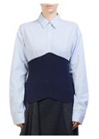 Cedric Charlier Knit Combo Blouse