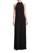Laundry By Shelli Segal Embellished Jersey Halter Gown