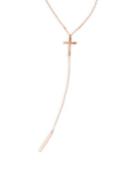 Lana Jewelry 14k Rose Gold Cross Lariat Necklace