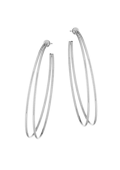 Jennifer Zeuner Jewelry Simone Sterling Silver Double Hoop Earrings