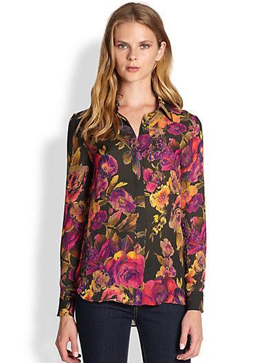 Haute Hippie Floral Silk Blouse