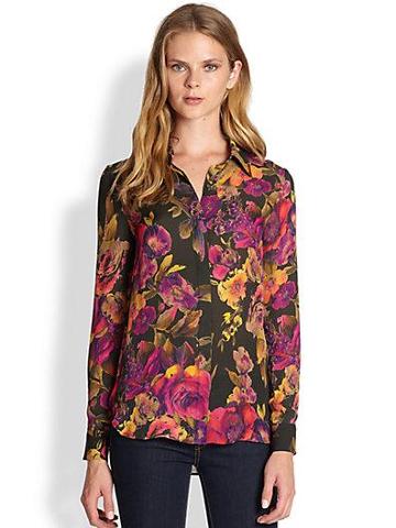 Haute Hippie Floral Silk Blouse