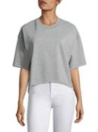 Kendall + Kylie Grommet Dropped Shoulder Heathered Pullover
