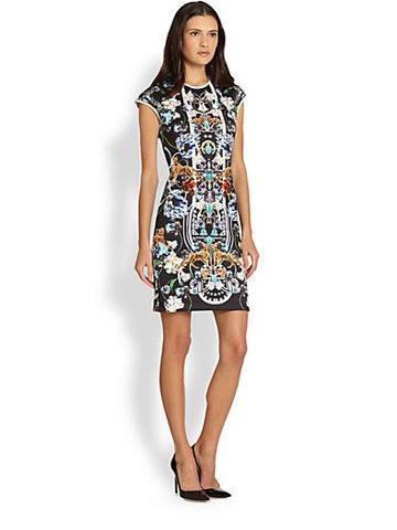 Clover Canyon Gold Panther Capsleeve Sheath Dress