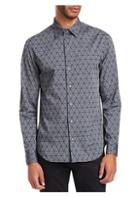 Emporio Armani Regular-fit Geometric-print Button-down Shirt