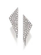 Meira T Diamond & 14k White Gold Triangle Earrings