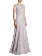 St. John Embroidered Lace A-line Gown