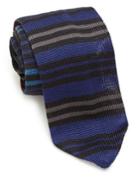 Hook + Albert Multicolor Stripe Knit Silk Tie