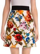 Dolce & Gabbana Floral Bamboo Print A-line Skirt