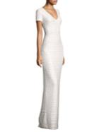 St. John Sequin Scallop Knit Gown