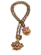 Gucci Cat, Fox & Flower Pendant Necklace