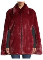 Burberry Allford Plush Faux Fur Cape Jacket