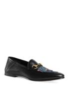 Gucci Brixton Wolf Embroidered Loafers