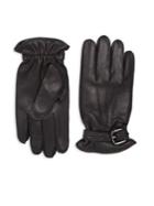 Saks Fifth Avenue Collection Buckled Leather Gloves