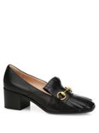 Gucci Polly Gg Leather Block-heel Pumps