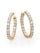 Roberto Coin Diamond & 18k Gold Inside-outside Hoop Earrings/1