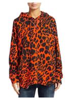 R13 Leopard-print Shirttail Hoodie
