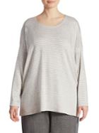 Eileen Fisher, Plus Size Striped Box Top