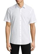 Salvatore Ferragamo Woven Cotton Button-down Shirt