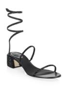 Rene Caovilla Leather Block Heel Sandals