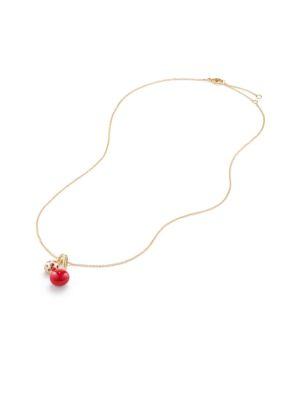 David Yurman Solari Pendant Necklace In 18k Gold With Cherry Amber
