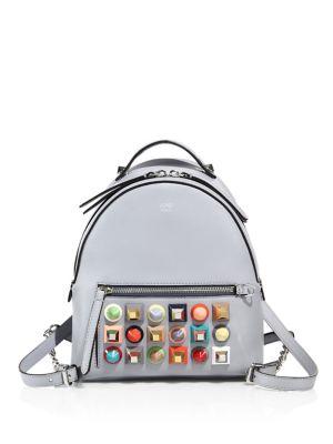 Fendi Multicolor Studded Leather Backpack