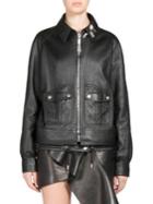 Saint Laurent Oversized Leather Bomber Jacket