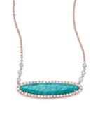 Meira T Blue Amazonite, Diamond & 14k Rose Gold Pendant Necklace