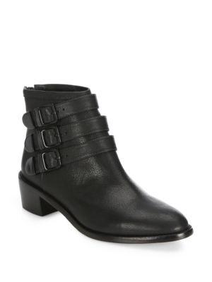 Loeffler Randall Fenton Buckled Leather Ankle Boots