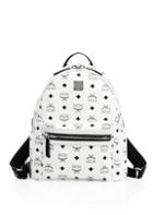 Mcm Small Stark Monogrammed Coated Canvas Backpack
