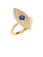 Anita Ko 18k Gold, Diamond & Sapphire Evil Eye Ring