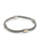 John Hardy Classic Chain Extra Small Two-tone Hammered Four Station Bracelet