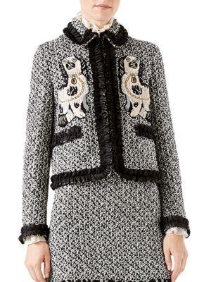 Gucci Embroidered Tweed Jacket