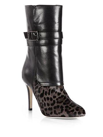 Jimmy Choo Ballad Leopard-print Pony Hair & Leather Mid-calf Boots