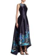 Theia Embroidered Hi-lo Gown
