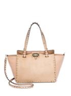 Valentino Small Rockstud Leather & Suede Tote