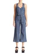 7 For All Mankind Striped Denim Jumpsuit
