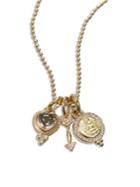 Temple St. Clair Rock Crystal, Diamond & 18k Yellow Gold Amore Triple Charm Necklace